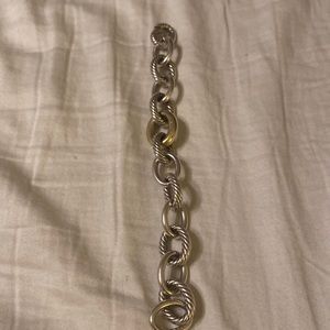 David Yurman oval link chain bracelet with 18k gold. 19mm.